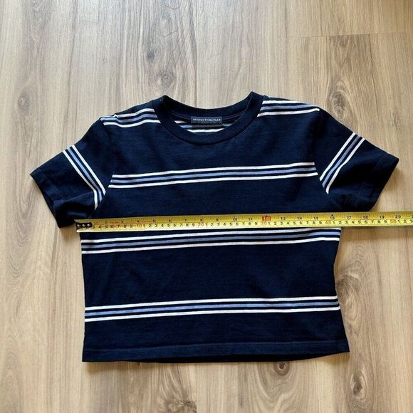 Brandy Melville Lot of 2 Striped Cropped Tees Made in Italy 100% Cotton One Size - Picture 12 of 12